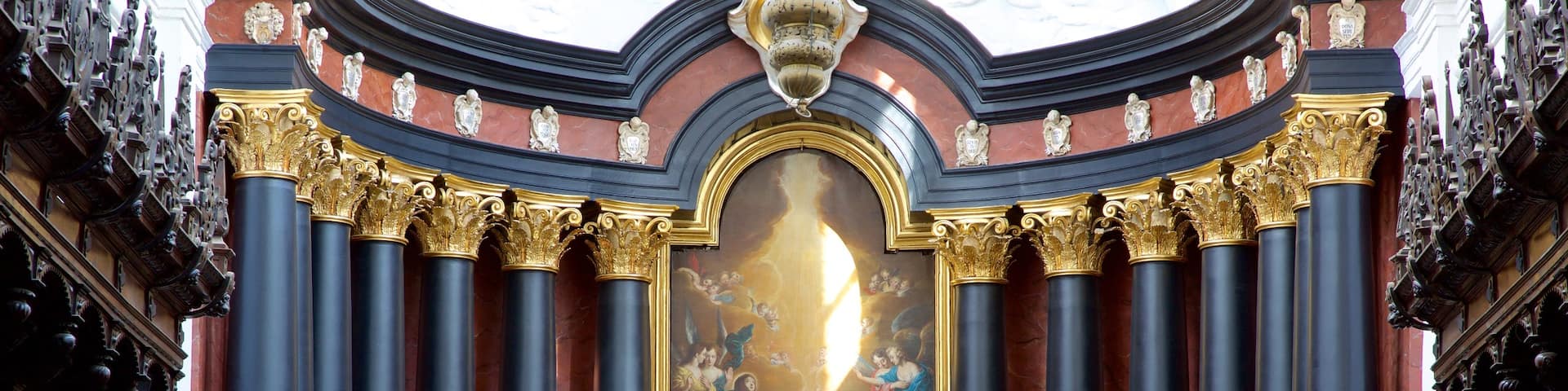 Oliwa Cathedral showing a church or cathedral, interior views and art