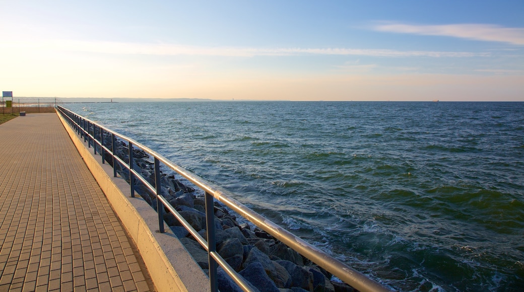 Westerplatte Monument featuring general coastal views