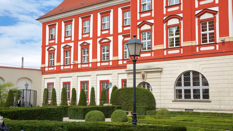 Ossolineum featuring a garden