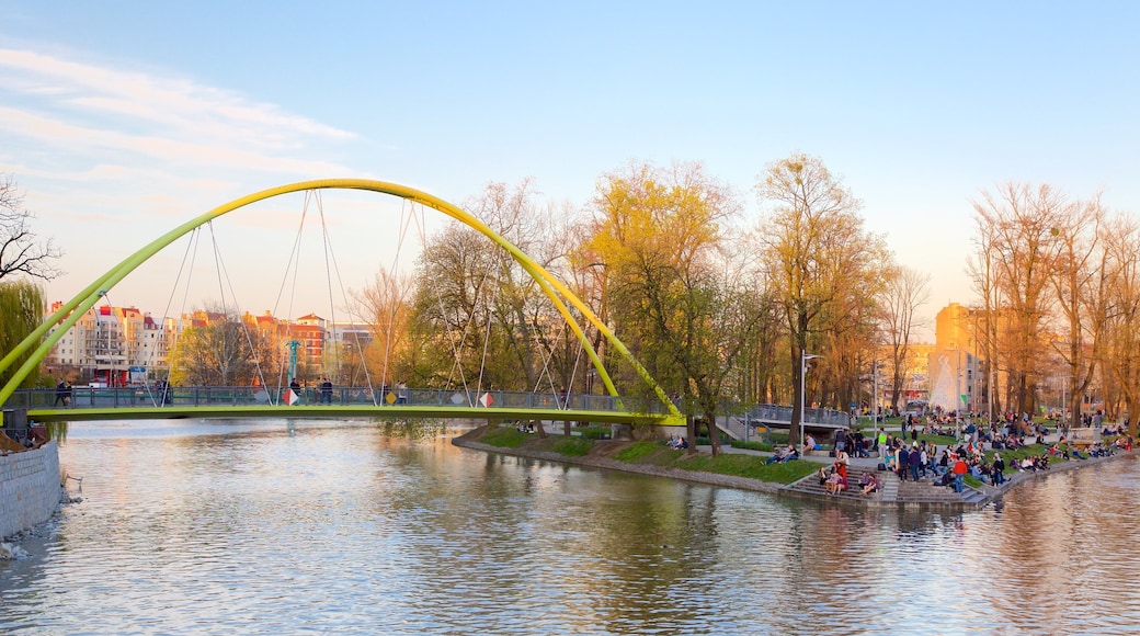 Breslau mit einem Fluss oder Bach und Brücke