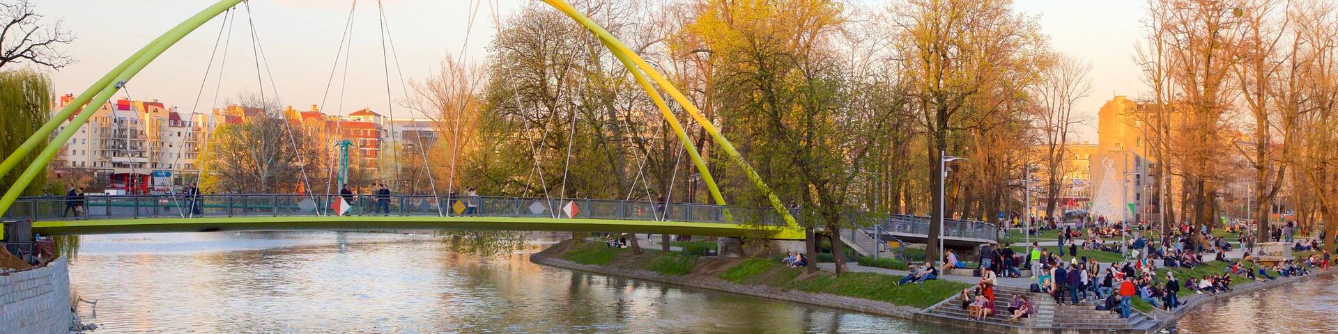 Wroclaw showing a bridge and a river or creek