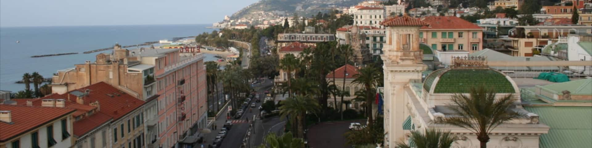 Sanremo showing general coastal views and a city