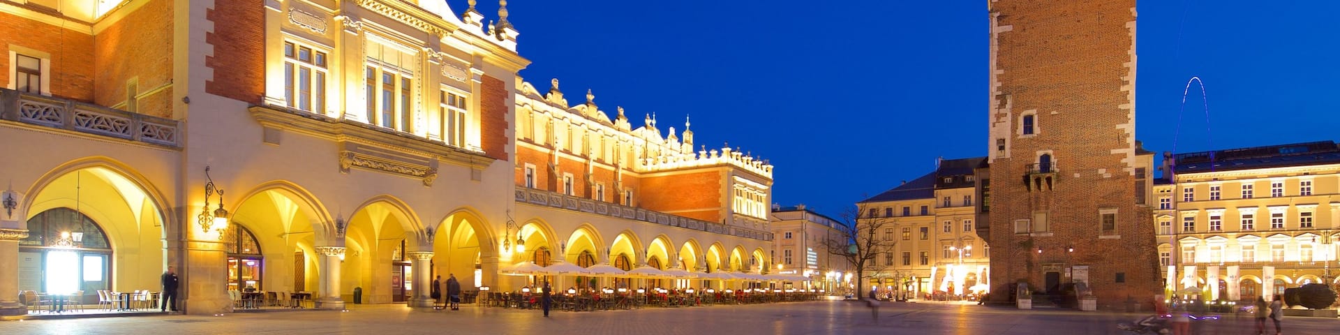 Town Hall Tower featuring night scenes and a square or plaza