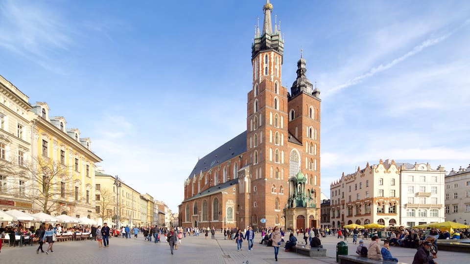 Mariabasilikaen som viser torg eller plass og gatescener