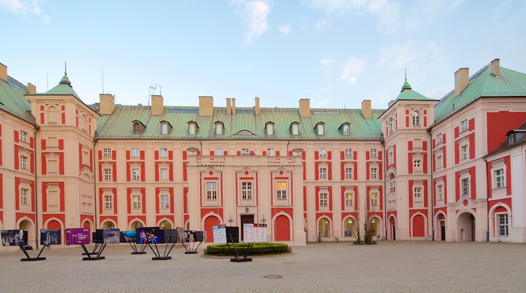 Poznan som visar ett torg och en kyrka eller katedral