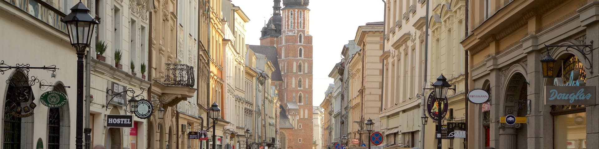 Cracovie montrant patrimoine historique et ville aussi bien que important groupe de personnes