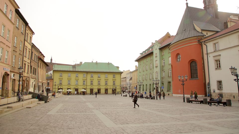 Krakow som inkluderer torg eller plass