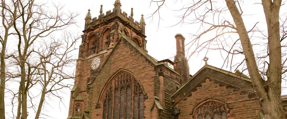 Liverpool which includes heritage elements and a church or cathedral