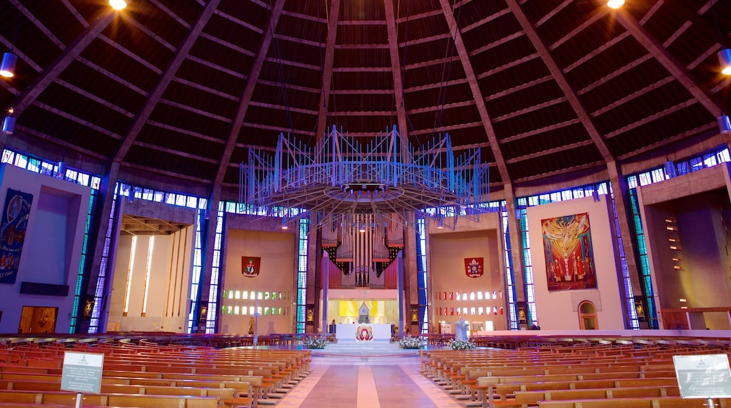 Liverpool Metropolitan Cathedral which includes interior views