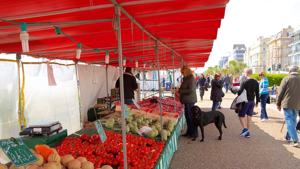 Eastbourne which includes food and markets as well as a small group of people