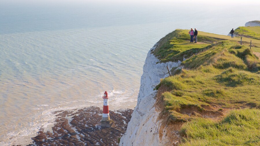 Beachy Head which includes general coastal views and a lighthouse