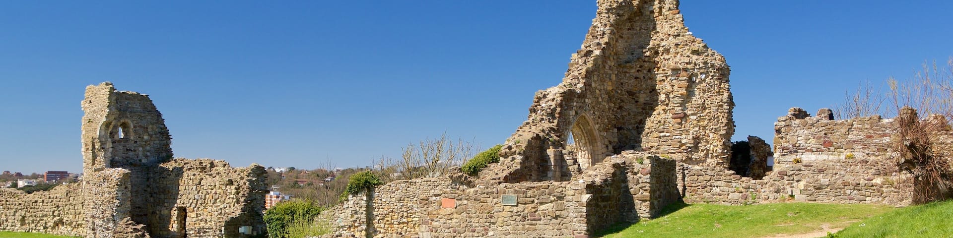 Hastings Castle featuring heritage elements and a ruin