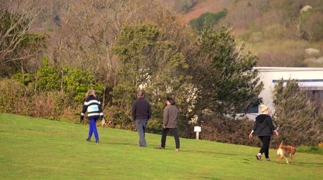 Hastings Country Park che include giardino cosi come un piccolo gruppo di persone