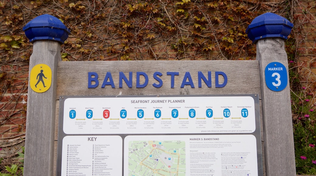 Eastbourne Bandstand showing signage