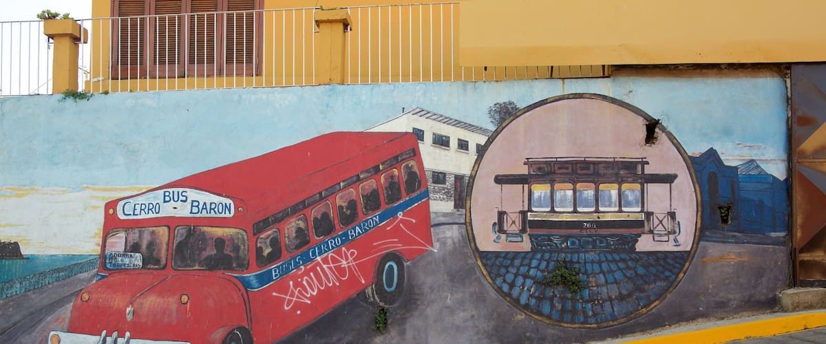 Valparaíso mostrando arte al aire libre