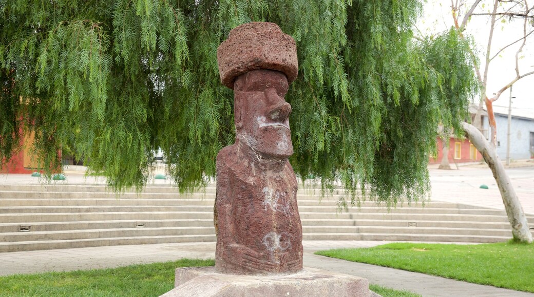 Caldera featuring a statue or sculpture