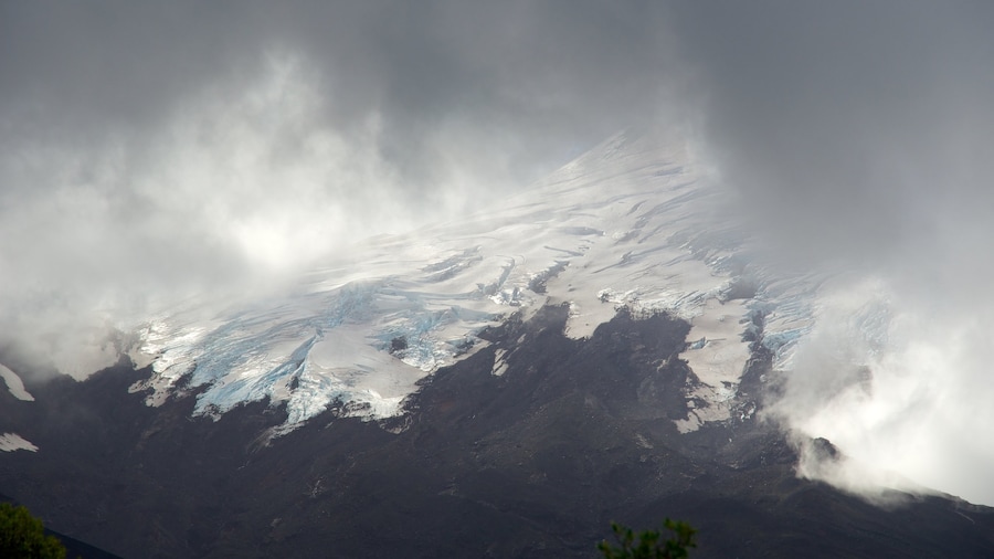 Gipfel des Vulkan Osorno welches beinhaltet Nebel, Berge und Schnee