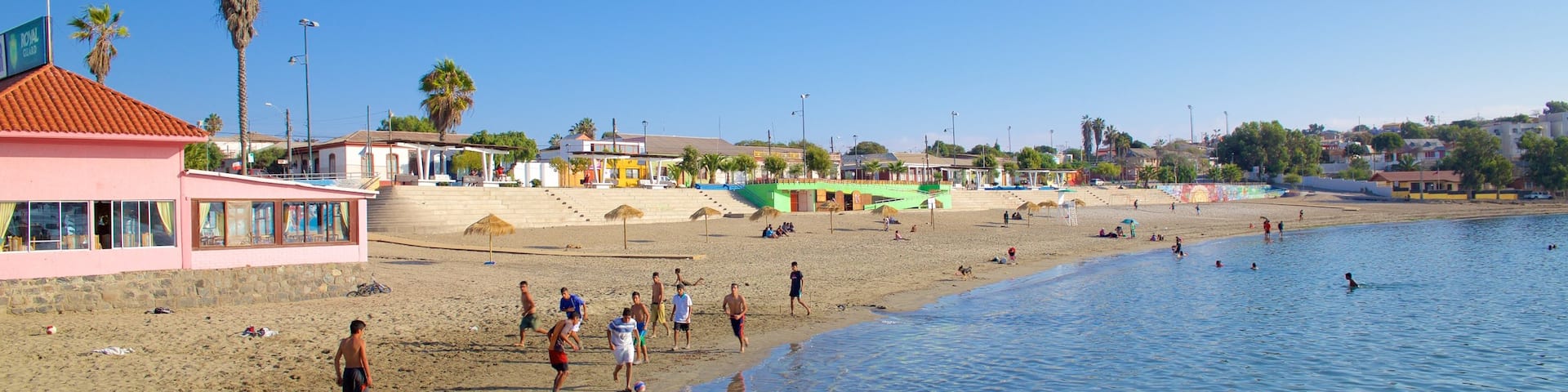 Caldera Beach which includes a beach