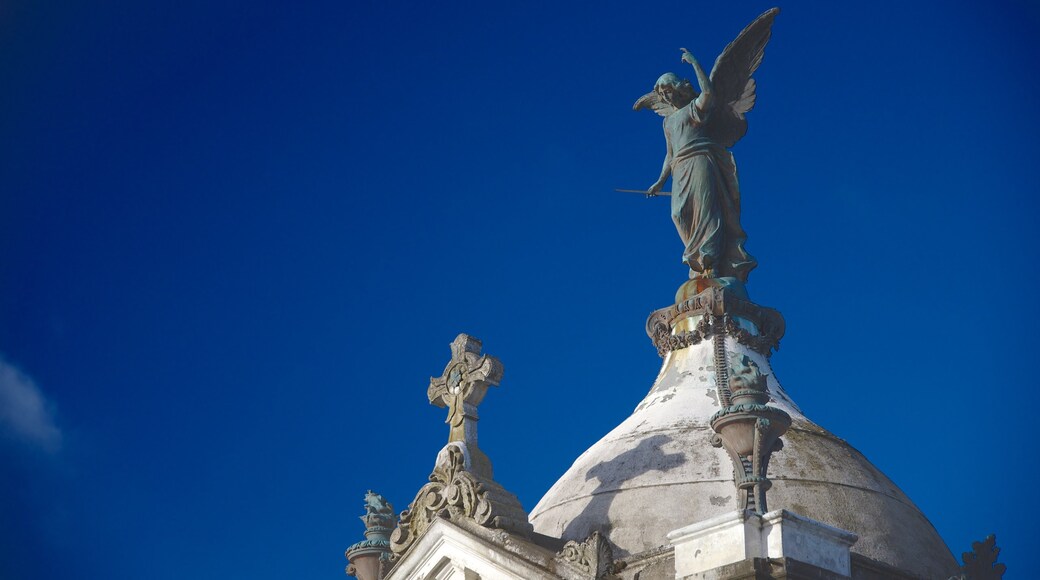 Cimitero di Punta Arenas che include statua o scultura, oggetti d\'epoca e elementi religiosi