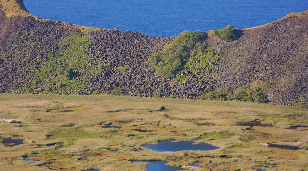 Ranu Kau featuring general coastal views and wetlands