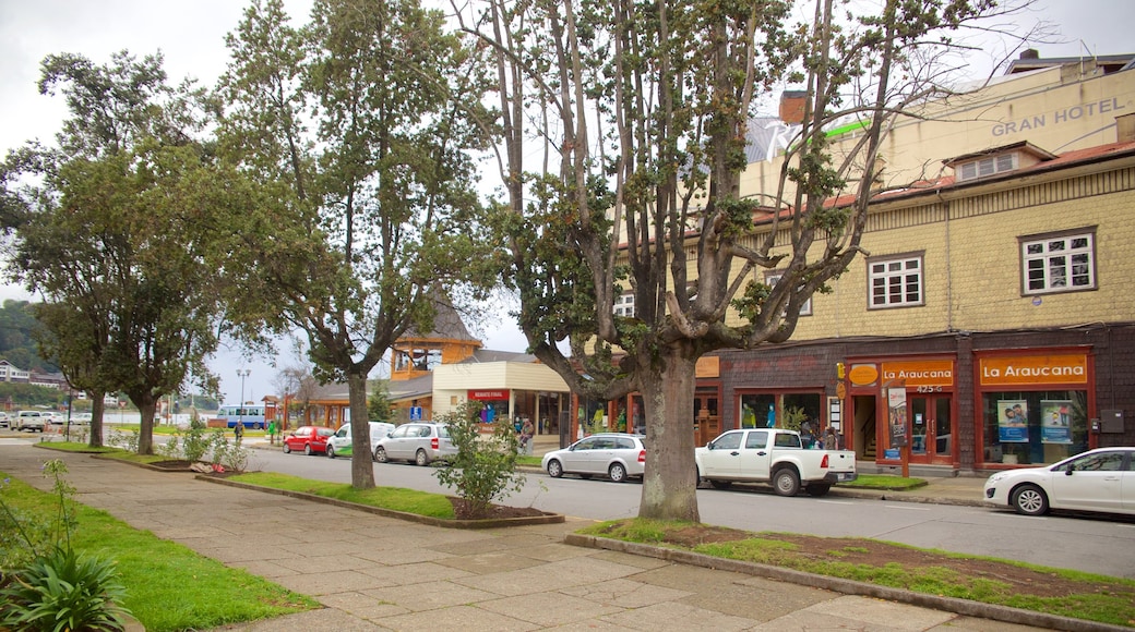 Plaza de Armas de Puerto Varas que incluye un parque