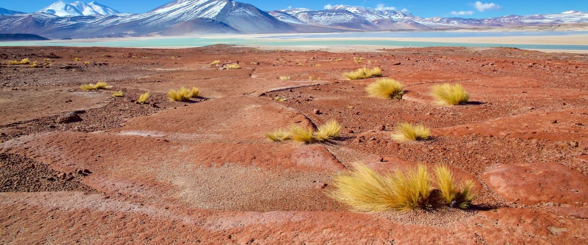 San Pedro de Atacama ofreciendo escenas tranquilas, un lago o abrevadero y vistas de paisajes