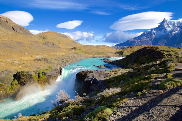 Torres Del Paine which includes a cascade, tranquil scenes and a river or creek