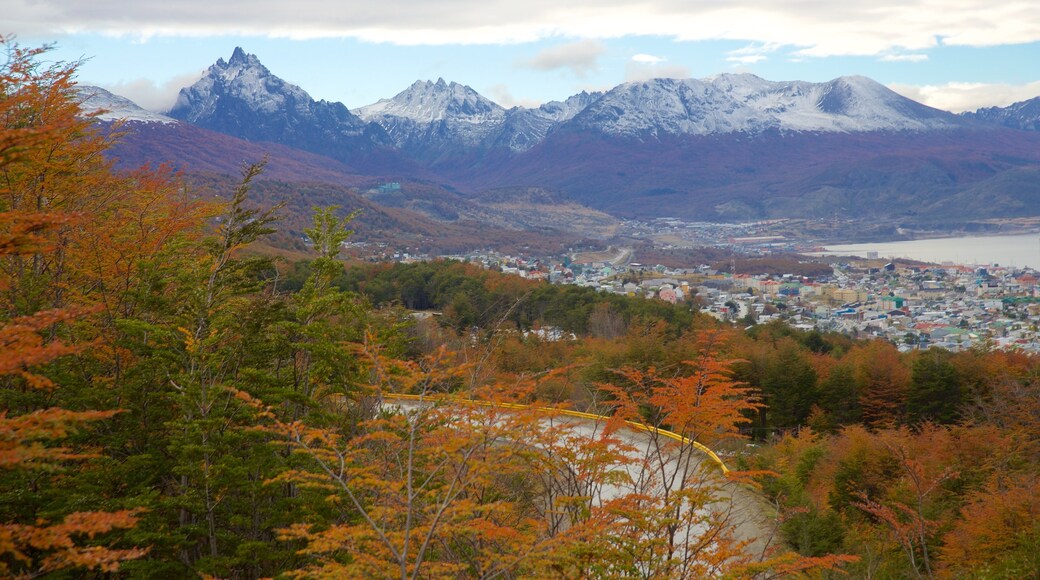 Ushuaia featuring forest scenes, landscape views and a lake or waterhole