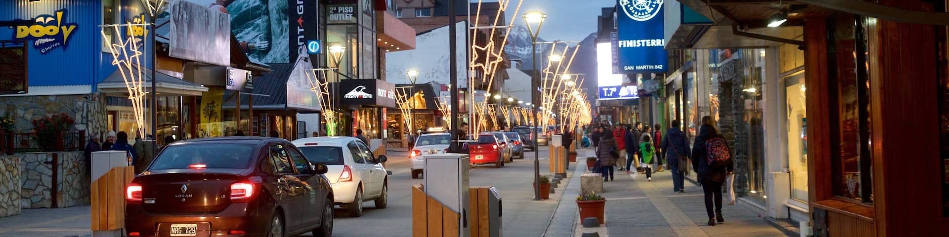 Ushuaia which includes street scenes and signage