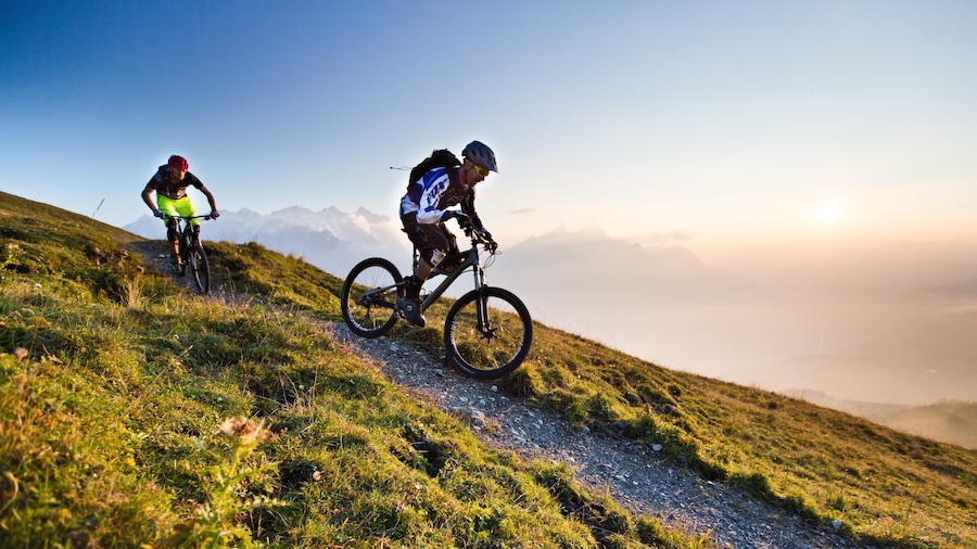 Hasliberg which includes mountain biking as well as a small group of people