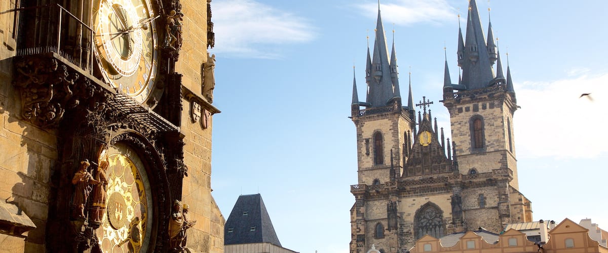 Astronomical Clock which includes heritage elements, a city and heritage architecture