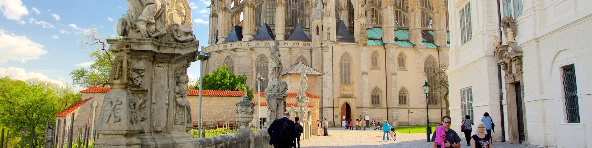 Church of St. Barbara showing heritage architecture, a city and heritage elements