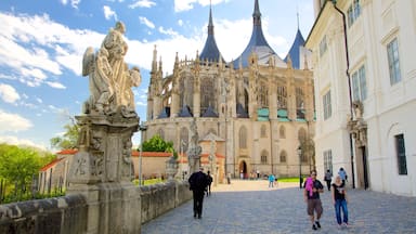 Church of St. Barbara showing a city, heritage architecture and heritage elements