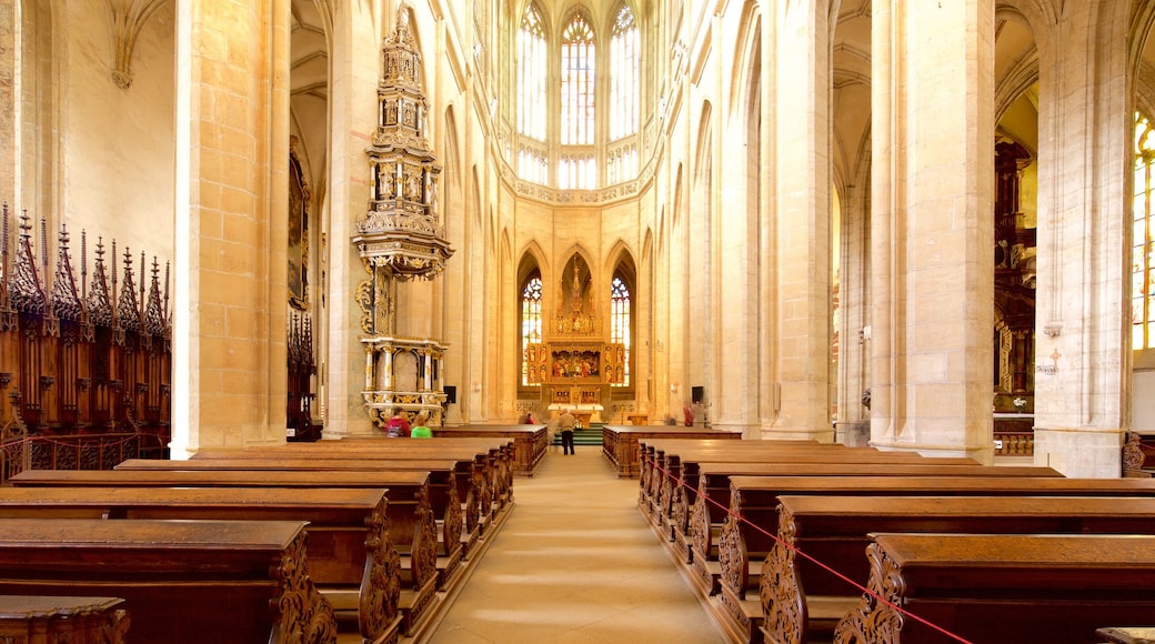 Church of St. Barbara showing interior views, heritage elements and a church or cathedral