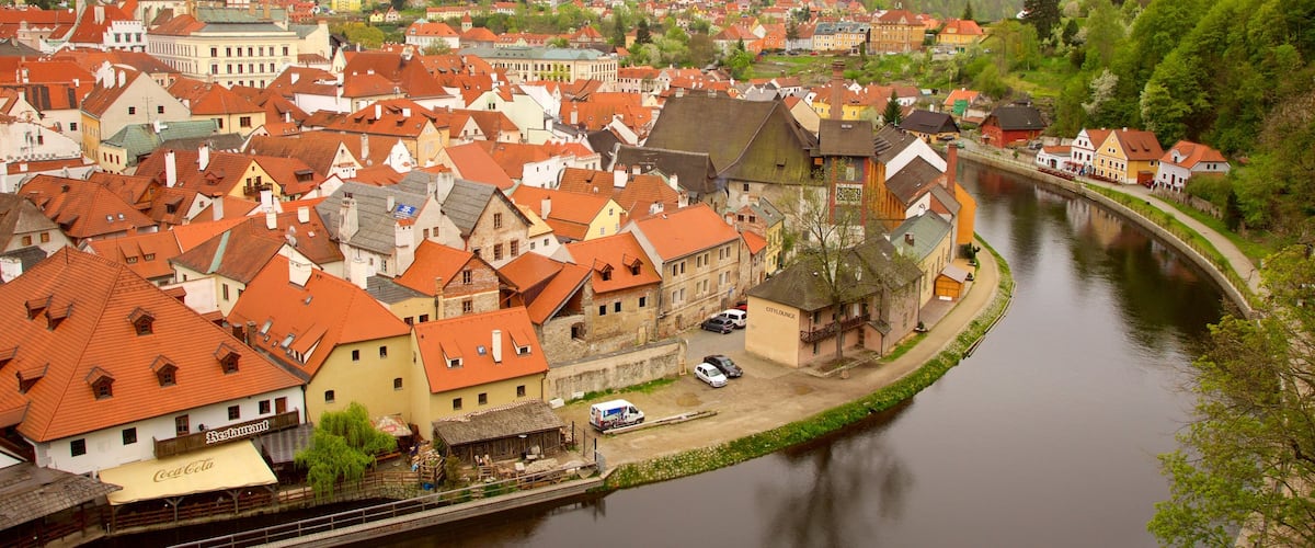 Cesky Krumlov featuring a river or creek and a city