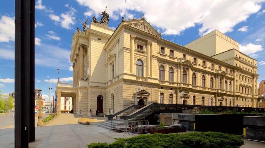 Prague State Opera showing heritage elements, heritage architecture and a city