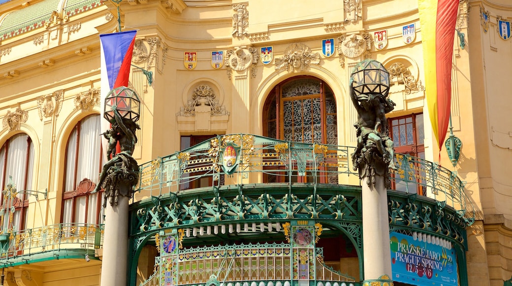 Municipal House Hall showing heritage elements