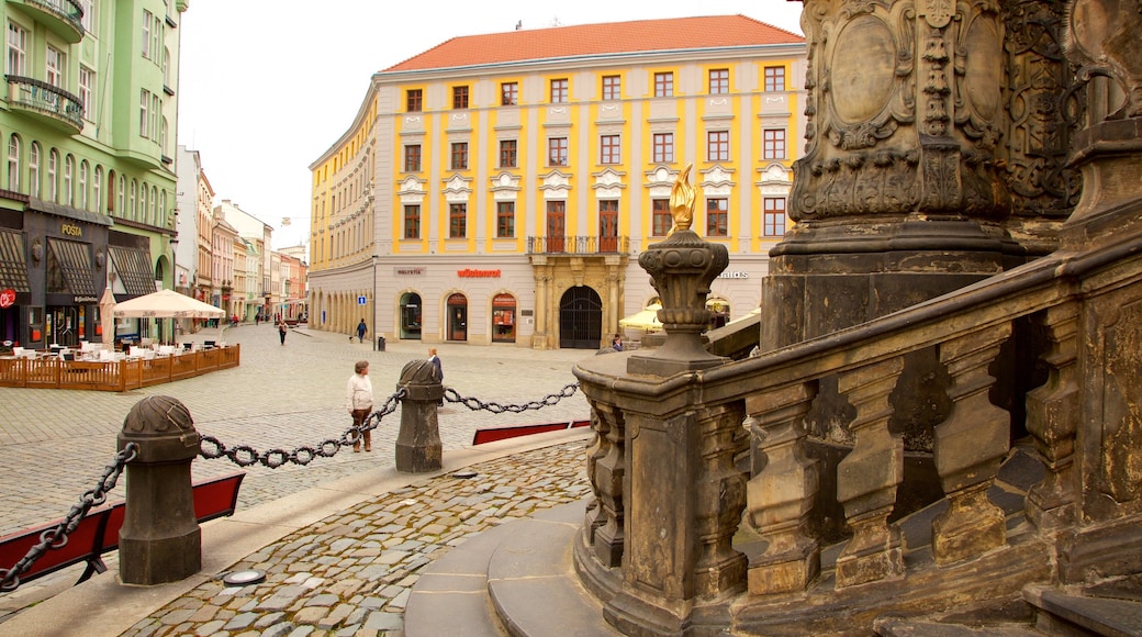 Holy Trinity Column which includes a statue or sculpture, heritage elements and a square or plaza