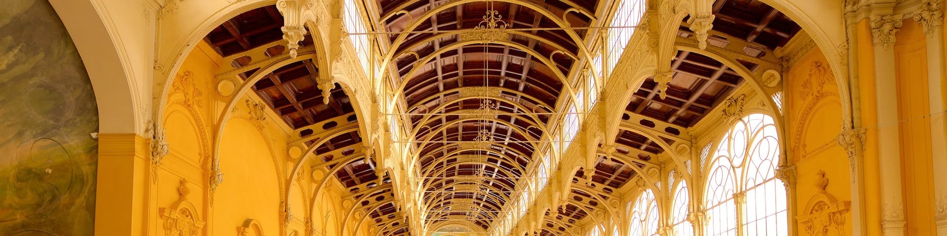 Spa Colonnade which includes heritage architecture, heritage elements and interior views