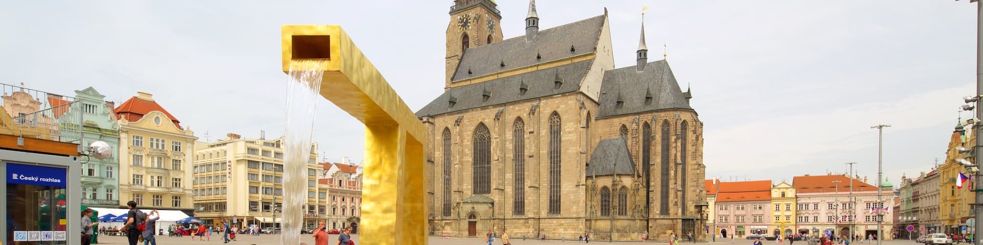 St. Bartholomew\'s Cathedral featuring a city, a church or cathedral and a square or plaza