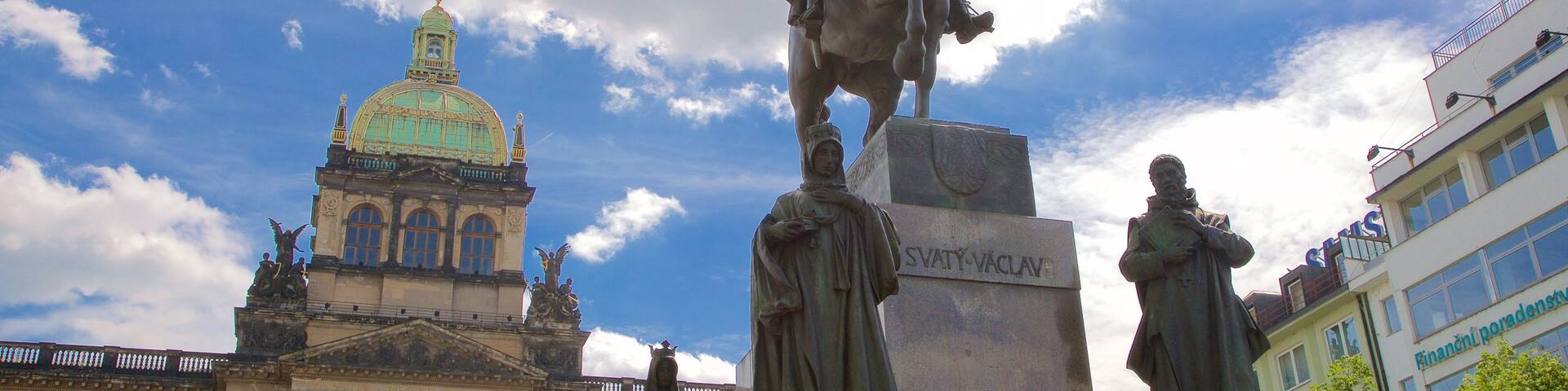 Saint Wenceslaus Monument which includes heritage elements, a monument and a statue or sculpture