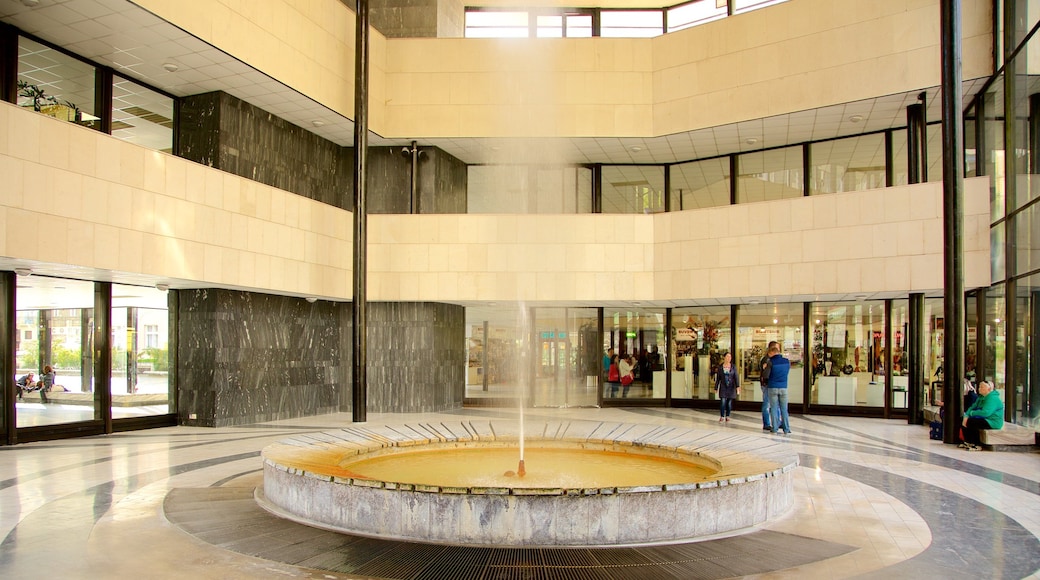 Hot Spring Colonnade showing a fountain and interior views