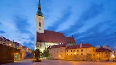 St. Martinskatedralen presenterar nattliv och en stad