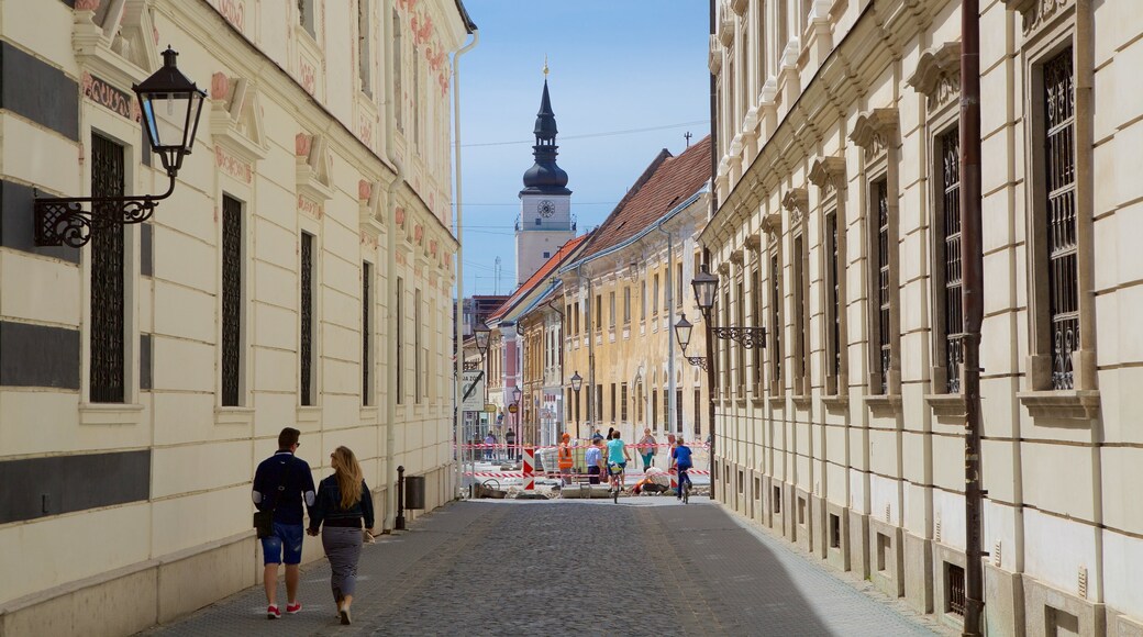 Trnava mettant en vedette scènes de rue aussi bien que couple