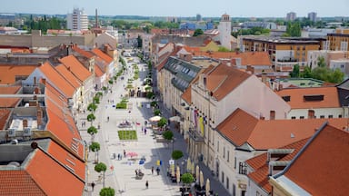 Trnava qui includes square ou place, scènes de rue et ville