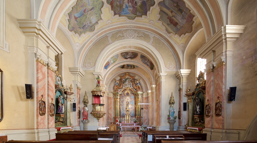 Marianske Namestie showing a church or cathedral, interior views and religious elements