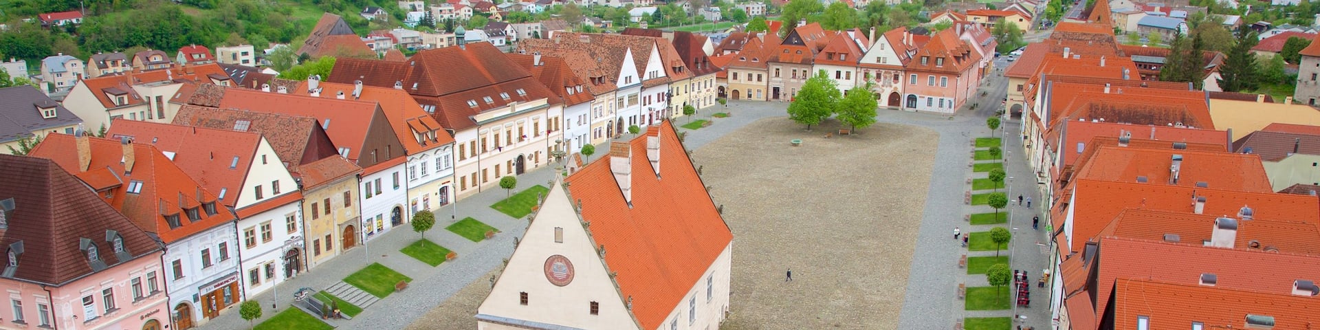 Bardejov Square which includes a square or plaza and street scenes