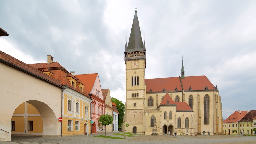 Church of St. Aegidius which includes street scenes, a square or plaza and a church or cathedral