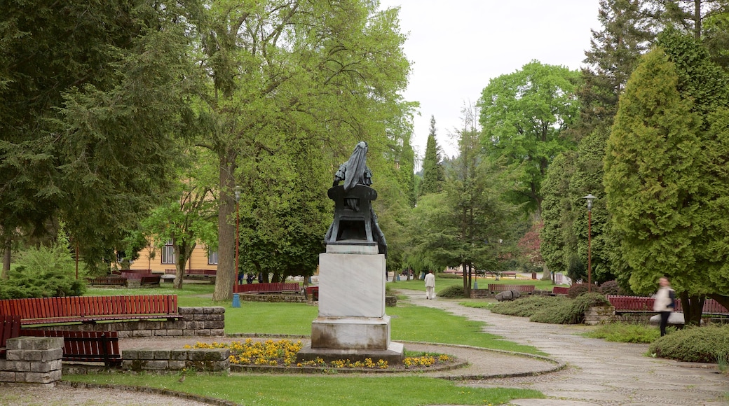 Bardejov showing a park and a statue or sculpture