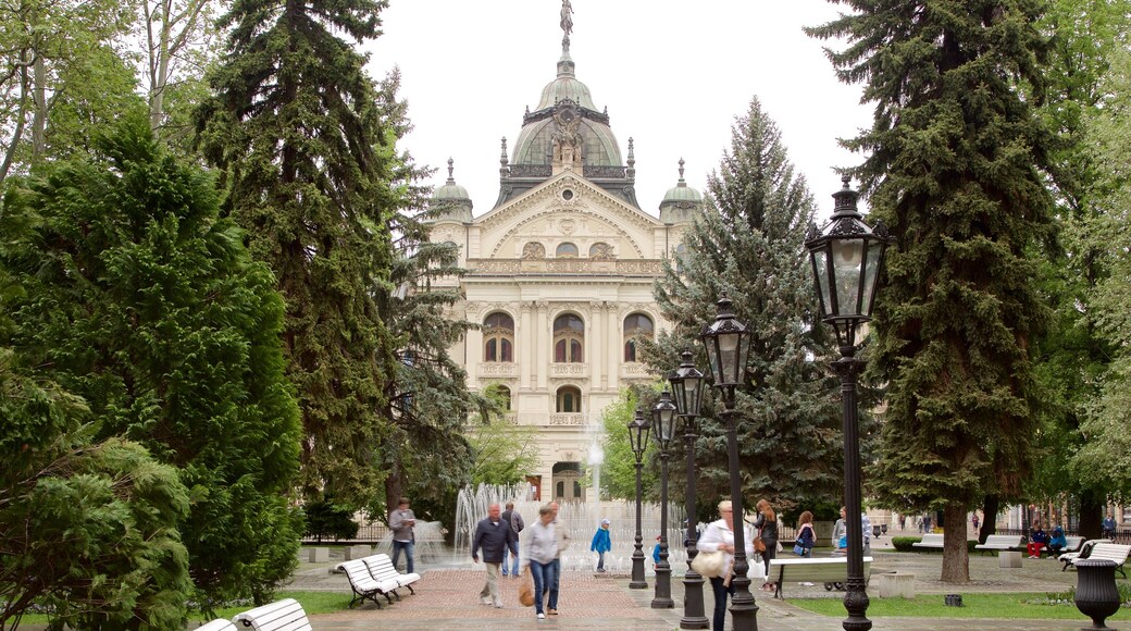 Kosice toont een fontein, een plein en een tuin